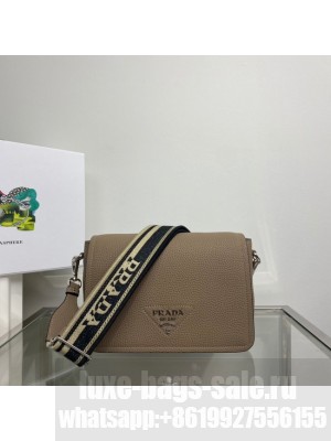 Prada Leather bag with shoulder strap 1BD314 gray