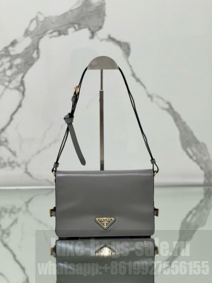 Prada Leather shoulder bag 1BD082 gray