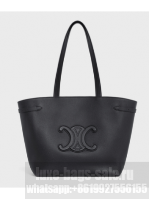 CELINE MEDIUM CABAS ANAIS CUIR TRIOMPHE IN GRAINED CALFSKIN 116853 BLACK