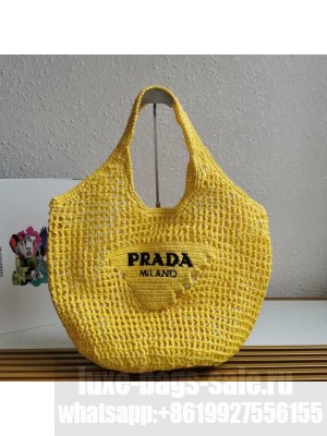 Prada Crochet tote bag 1BG424 yellow