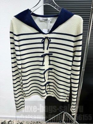 Dior Wool Cardigan White/Navy Blue 2025