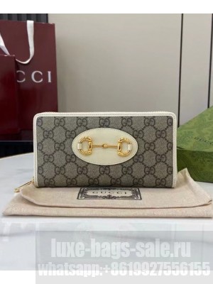 Gucci Horsebit 1955 Zip Wallet Cream