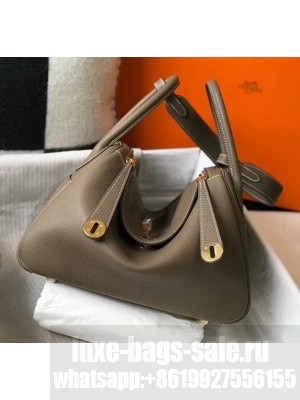 Hermes Lindy 30cm Bag In Togo Calfskin Leather Etoupe 2020 Collection