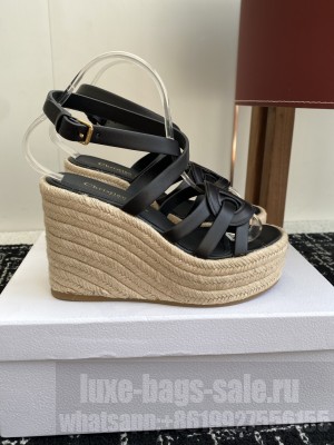 Dior D-Club Wedge Sandal Black Calfskin