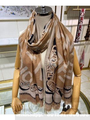 Fendi Women s O Lock Long Scarf Khaki