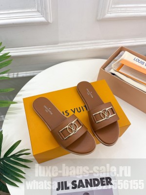 Louis Vuitton Lock It Flat Slide Sandals in Monogram Canvas 2023 011
