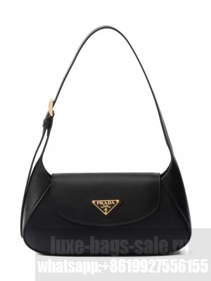 Prada Small Leather Shoulder Bag 1BD358 Black