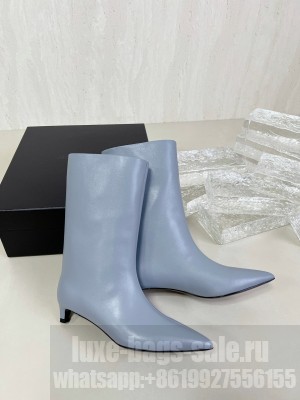 Jil Sander 3.5cm Calfskin Leather Ankle boots sky blue