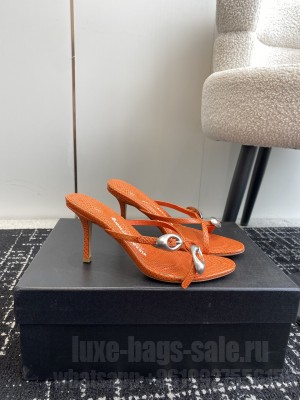 Alexander Wang dome 65 water snake strappy slide sandal 2024 Orange
