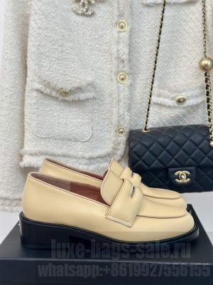 Chanel Calfskin G45823 Beige Loafers 2024 