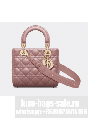 SMALL LADY DIOR MY ABCDIOR BAG Cannage Lambskin M0538ONG Peony Pink