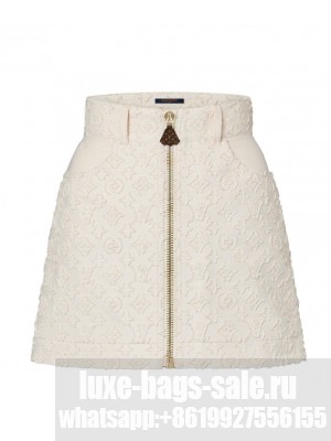 Louis Vuitton Women's Monogram Fil Coupe Mini Skirt Cream