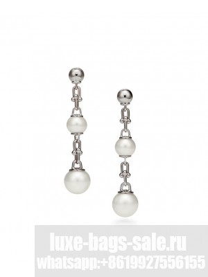 Tiffany Triple Drop Link Earrings Silver