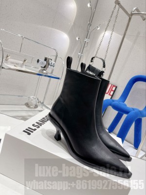 JIL SANDER 6.5cm Lambskin pointed toe Boots Black