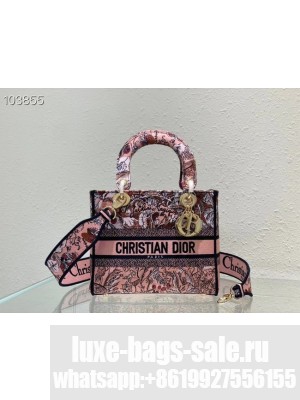 Dior MEDIUM LADY D-LITE BAG Denim Multicolor Dior Jardin Magique Embroidery M0565ORZ-1