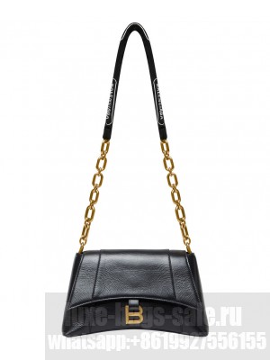 Balenciaga Downtown Small Shoulder Bag With Chain Black