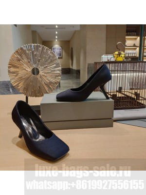 BALENCIAGA HEEL 8.5CM VOID D'ORSAY PUMPS SATIN BLACK 2022