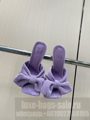 BOTTEGA VENETA HEEL 9CM EASY TOWEL BOW MULE SANDALS PURPLE 2022 Collection