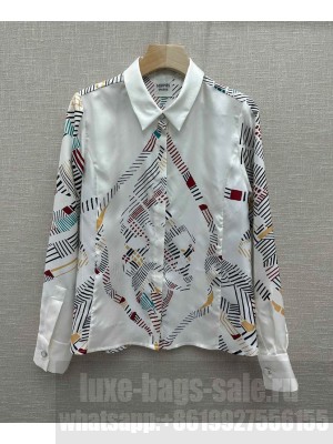 Hermes Women's Silk Shirt White