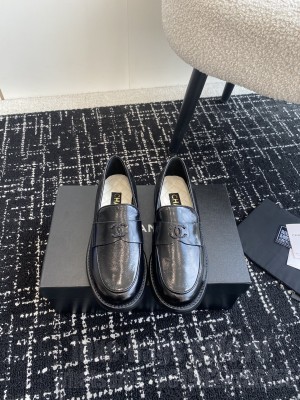Chanel Calfskin &  CC Logo Moccasins Black Loafer 2024