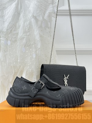Louis Vuitton Ruby Flat Derby Mary Jane Shoes in Glazed Leather 2023 012