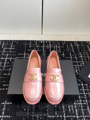 Chanel Calfskin & Metal CC Logo Moccasins G45663 Pink Loafer 2024 
