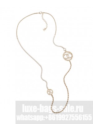 Chanel Women's Long Necklace ABA200 Golden