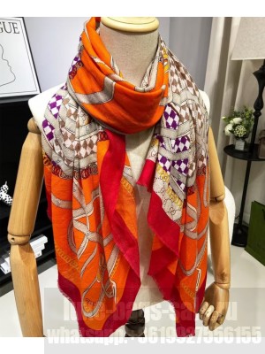 Gucci Women's Stirrup Print Scarf Red