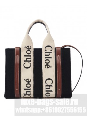 Chloe Small Woody Tote Bag Black