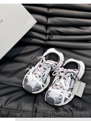 BALENCIAGA MEN'S 3XL MULE IN GREY 3XL Mule in grey, white and red mesh and polyurethane 2023 01