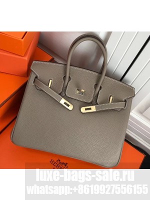 Hermes Birkin 25cm Bag Light Gray in Togo Leather With Gold Hardware
