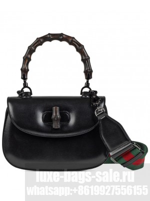 Gucci Small Top Handle Bag With Bamboo 675797 Black