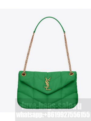 Yves Saint Laurent PUFFER SMALL CHAIN BAG IN QUILTED LAMBSKIN 5774761 EMERALD GREEN