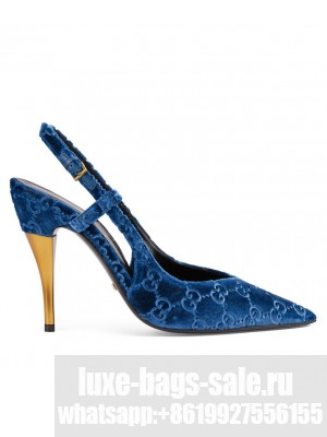 Gucci Women's GG Slingback Pump 762383 Blue