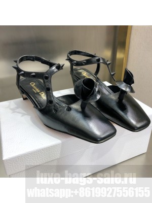 DIOR HEEL 3.5CM ROSE FANTASTIQUE SLINGBACK PUMPS BLACK 2022 Collection