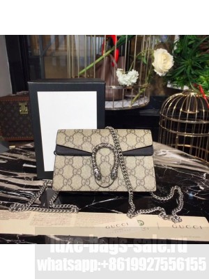 Gucci Dionysus GG Supreme Super Mini Bag Calfskin Leather 17cm 476432 Fall/Winter 2017 Collection, Beige/Black
