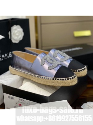Chanel Embroidered CC Lambskin Espadrilles Silver Spring/Summer 2021 Collection 33