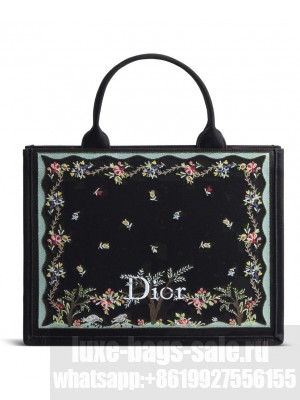 Christian Dior Dioramour Medium Dior Book Tote With Strap M1354 Black