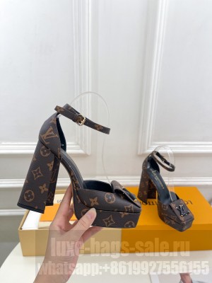 Louis Vuitton Shake 12cm Platform Pump in Brown Monogram 2024