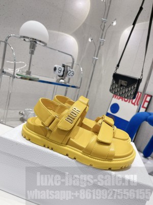 Christian Dior DiorAct Sandal Flat Calfskin Yellow 05 2022 Collection