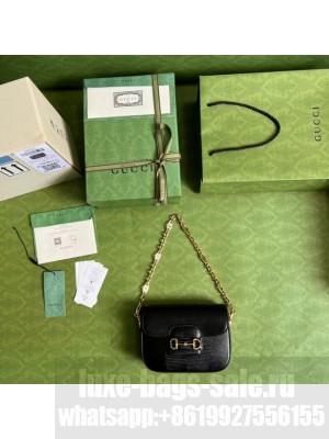 Gucci Horsebit 1955 lizard mini bag 675801 black