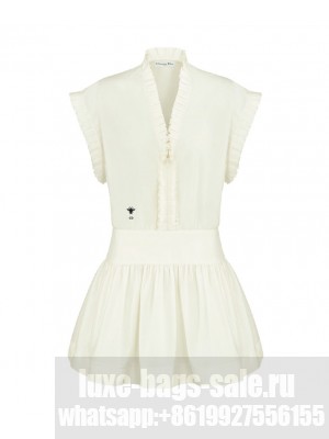 Christian Dior Women's Dioriviera Short Flared Dress White