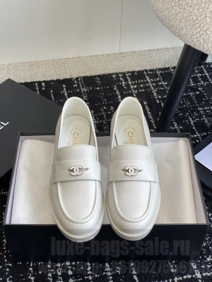 Chanel Calfskin Moccasins G45504 White Loafer 2024 
