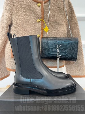 JIL SANDER Lambskin Chelsea Boots Black