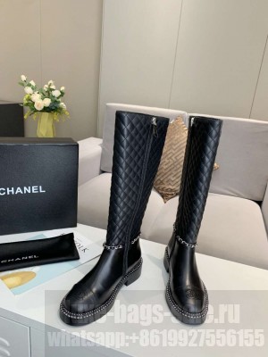 Chanel Calfskin Black Long Boots 06 2021 Collection