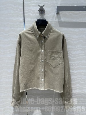 Miu Miu Vintage Corduroy Shirt Jacket Khaki