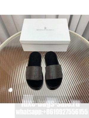 Brunello Cucinelli 6cm with the iconic embellishment Flat Slide 019