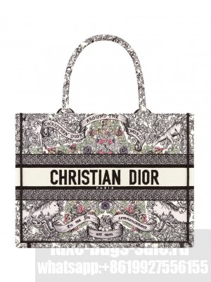 Christian Dior Medium Dior Book Tote Gray