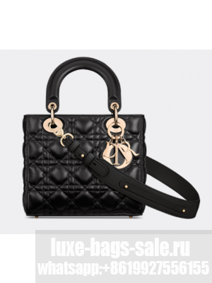 SMALL LADY DIOR MY ABCDIOR BAG Cannage Lambskin M0538ONG black