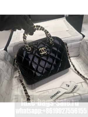 CHANEL SMALL SHOPPING BAG Patent leather AS5130 black